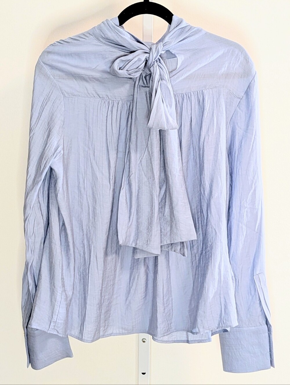 NWT Mango Textured Blouse with Foulard - Picture 3 of 5